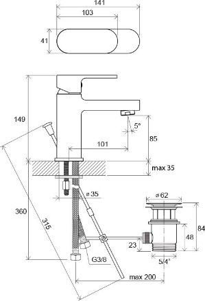 Mutassa a/az Ravak Chrome mosdócsaptelep leeresztővel CR 011.00 (X070053) részleteit Kép Ravak Chrome mosdócsaptelep leeresztővel CR 011.00 (X070053)