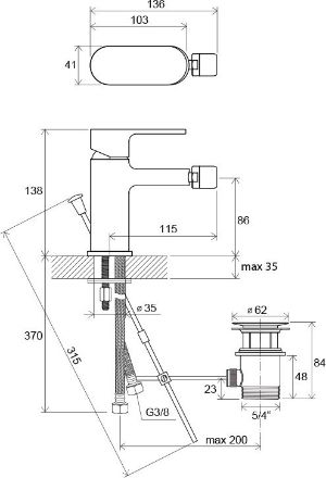 Mutassa a/az Ravak CHROME bidécsaptelep leeresztővel CR 055.00 X070055 részleteit Kép Ravak CHROME bidécsaptelep leeresztővel CR 055.00 X070055