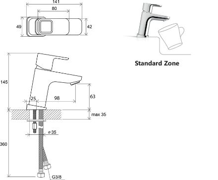 Mutassa a/az Ravak 10° TD 012.00 álló mosdócsaptelep leeresztő nélkül 145mm (X070064) részleteit Kép Ravak 10° TD 012.00 álló mosdócsaptelep leeresztő nélkül 145mm (X070064)