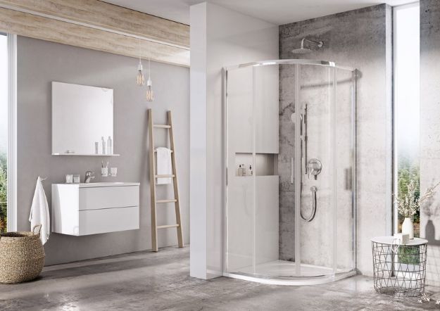 Kép Ravak Blix Slim BLSCP4-80 krómhatású + Transparent zuhanykabin X3BM40C00Z1 