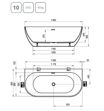 Mutassa a/az Ravak Freedom W akril kád, 166x80 cm (XC00100024) részleteit Kép Ravak Freedom W akril kád, 166x80 cm (XC00100024)