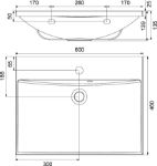 Kép Ravak Flat 600 x 460 mosdó (fehér) tulfolyóval XJP01160000