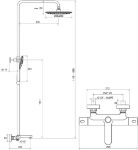 Kép Ravak Termo 300 zuhanyoszlop termosztátos csapteleppel TE 092.00/150 X070098