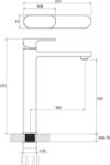 Kép Ravak Chrome álló mosdócsaptelep leeresztő nélkül, magasított  311mm CR 015.00 X070100