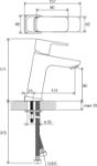 Kép Ravak TD F 014.00 álló 170 mm-es  mosdócsaptelep leeresztő nélkül X070129