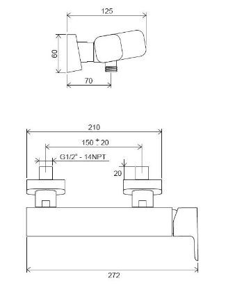 Mutassa a/az Ravak 10° fali zuhanycsaptelep 150mm TD F 032.00/150 X070132 részleteit Kép Ravak 10° fali zuhanycsaptelep 150mm TD F 032.00/150 X070132