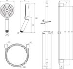Kép Ravak R3 flat zuhanyszett 70 gégecső, zuhanyfej, zuhanytartó rúd 902.0 X07P177