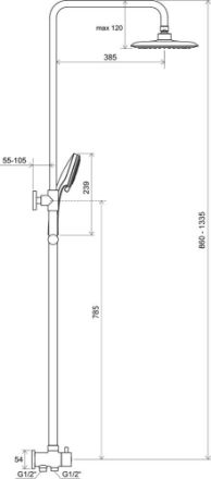 Mutassa a/az Ravak DUÁL DS 090.00zuhanyoszlop állítható fej és kézizuhannyal. részleteit Kép Ravak DUÁL DS 090.00zuhanyoszlop állítható fej és kézizuhannyal.