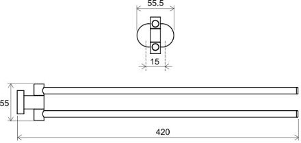Mutassa a/az Ravak CHROME  elfordítható törülközőtartó CR340 részleteit Kép Ravak CHROME  elfordítható törülközőtartó CR340