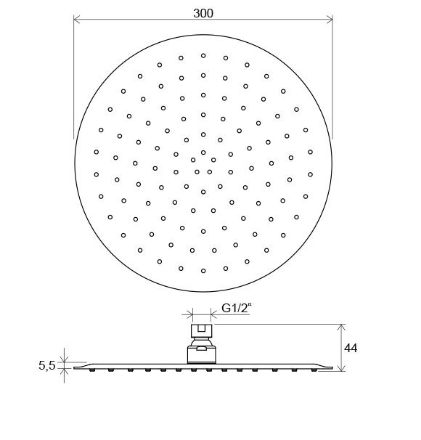 Mutassa a/az Ravak 984.00 Chrome esőztető zuhanyfej - Slim, kör alakú, 300mm (84-X07P336) részleteit Kép Ravak 984.00 Chrome esőztető zuhanyfej - Slim, kör alakú, 300mm (84-X07P336)