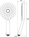 Kép Ravak Flat XXL kézi zuhanyfej ,lapos -3 funkció,140mm 961.00