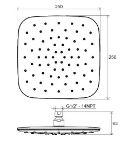 Kép Ravak 983.10 ABS zuhanyfej, négyzetalapú - fehér, 250 MM (84-X07P347)