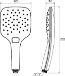 Kép Ravak 959.00 Air kézi zuhanyfej 1 funkciós -króm 120 mm