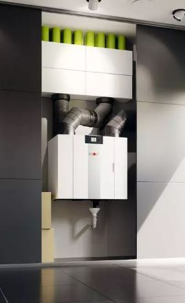 Mutassa a/az Wolf CWL-2-325 lakásszellőztető (4/0L) lemezes hővisszanyerővel,bypass, elektromos előfűtő(1KW) fali 325m3/h  részleteit Kép Wolf CWL-2-325 lakásszellőztető (4/0L) lemezes hővisszanyerővel,bypass, elektromos előfűtő(1KW) fali 325m3/h