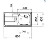 Kép Teka Gravity 45 E-XP 1B 1D (1 medence, 1 csepptálca) 860*435mm beépíthető mosogató, szifonnal 