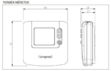 Mutassa a/az Honeywell DT90A digitális szobatermosztát részleteit Kép Honeywell DT90A digitális szobatermosztát