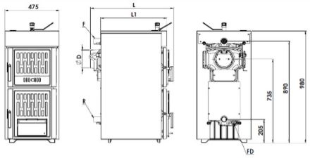 Mutassa a/az Kappa szilárdtüzelésű öntöttvas kazán, 5 tagos, 25 kW részleteit Kép Kappa szilárdtüzelésű öntöttvas kazán, 5 tagos, 25 kW