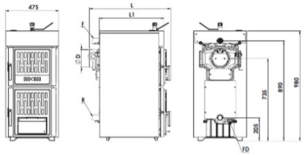 Mutassa a/az Kappa szilárdtüzelésű öntöttvas kazán, 6 tagos, 30 kW részleteit Kép Kappa szilárdtüzelésű öntöttvas kazán, 6 tagos, 30 kW