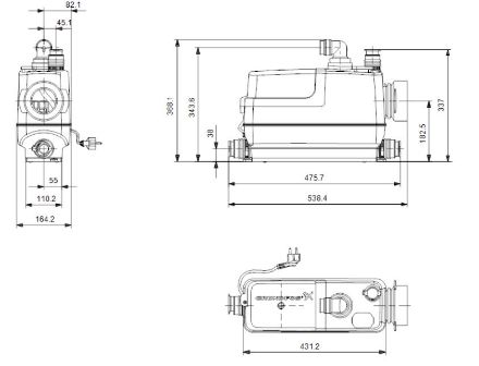 Mutassa a/az Grundfos Sololift2  C-3 szennyvízátemelő részleteit Kép Grundfos Sololift2  C-3 szennyvízátemelő