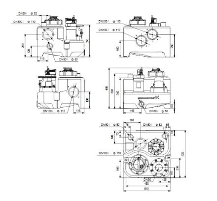 Mutassa a/az Grundfos Multilift MSS 11.1.2 átemelő berendezés részleteit Kép Grundfos Multilift MSS 11.1.2 átemelő berendezés
