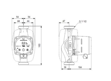Mutassa a/az Grundfos ALPHA2 25-60 fűtési keringető szivattyú (99411175) részleteit Kép Grundfos ALPHA2 25-60 fűtési keringető szivattyú (99411175)