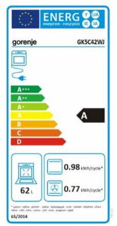 Mutassa a/az Gorenje GK5C42WJ kombinált tűzhely részleteit Kép Gorenje GK5C42WJ kombinált tűzhely