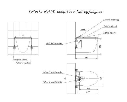 Mutassa a/az Toilette Nett 320-T bidés WC ülőke részleteit Kép Toilette Nett 320-T bidés WC ülőke