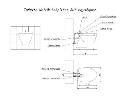 Mutassa a/az Toilette Nett 320-T bidés WC ülőke részleteit Kép Toilette Nett 320-T bidés WC ülőke