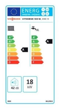 Mutassa a/az Viessmann Vitodens 100-W S1 B1KF 19kW kombi falikazán, kondenzációs részleteit Kép Viessmann Vitodens 100-W S1 B1KF 19kW kombi falikazán, kondenzációs