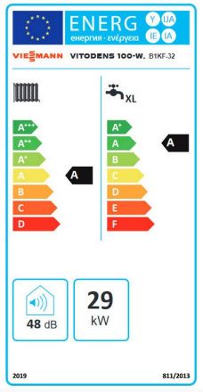 Mutassa a/az Viessmann Vitodens 100-W S1 B1KF 32kW kombi falikazán, kondenzációs részleteit Kép Viessmann Vitodens 100-W S1 B1KF 32kW kombi falikazán, kondenzációs