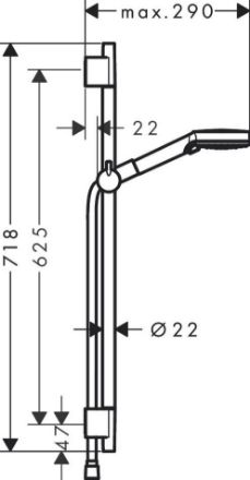 Mutassa a/az Hansgrohe Vernis Blend Zuhanyszett Vario, 65 cm-es zuhanyrúddal, matt fekete részleteit Kép Hansgrohe Vernis Blend Zuhanyszett Vario, 65 cm-es zuhanyrúddal, matt fekete