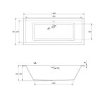 Kép Cersanit Intro 180x80cm akryl fürdőkád lábbal (S301-222)