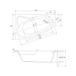 Kép Cersanit Sicilia akryl balos fürdőkád 160x100 (S301-036)