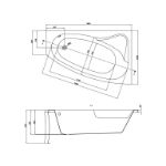 Kép Cersanit Sicilia akryl jobbos fürdőkád 160x100 (S301-037)