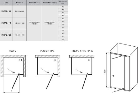 Mutassa a/az Ravak PDOP2-110 zuhanyajtó fehér-fehér + Transparent 03GD0101Z1 részleteit Kép Ravak PDOP2-110 zuhanyajtó fehér-fehér + Transparent 03GD0101Z1