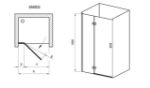 Kép Ravak zuhanyajtó, SMSD2-120 B-balos króm+Transparent 0SLGBA00Z1