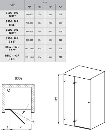 Mutassa a/az Ravak BSD2 -100 cm zuhanyajtó balos króm+transparent 0ULAAA00Z1 részleteit Kép Ravak BSD2 -100 cm zuhanyajtó balos króm+transparent 0ULAAA00Z1