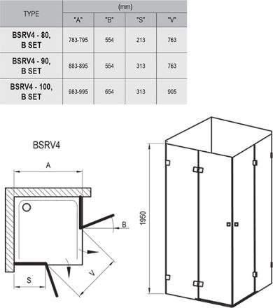 Mutassa a/az Ravak zuhanykabin BSRV4-90 Króm+Transparent 1UV77A00Z1 részleteit Kép Ravak zuhanykabin BSRV4-90 Króm+Transparent 1UV77A00Z1