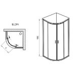 Kép Ravak Zuhanykabin BLCP4-80 fehér+Transparent (84-3B240100Z1)