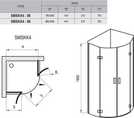 Mutassa a/az Ravak zuhanykabin SMSKK4-80 króm+Transparent 3S244A00Y1 részleteit Kép Ravak zuhanykabin SMSKK4-80 króm+Transparent 3S244A00Y1