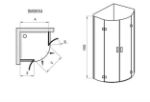 Kép Ravak Zuhanykabin SMSKK4-90 Króm+Transparent (84-3S277A00Y1)