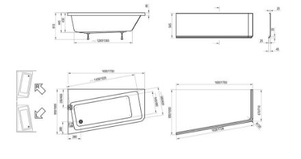 Mutassa a/az Ravak Kád, 10° 170x100 L (balos), fehér (84-C811000000) részleteit Kép Ravak Kád, 10° 170x100 L (balos), fehér (84-C811000000)