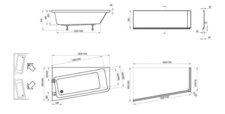 Mutassa a/az Ravak Kád, 10° 160x95 P (jobbos), fehér C841000000 részleteit Kép Ravak Kád, 10° 160x95 P (jobbos), fehér C841000000