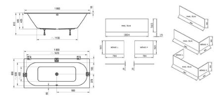 Mutassa a/az Ravak kád, CITY SLIM 180x80, fehér C921300000 részleteit Kép Ravak kád, CITY SLIM 180x80, fehér C921300000