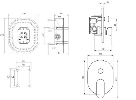 Mutassa a/az Ravak CHROME falon belüli csaptelep váltóval CR 065.00 részleteit Kép Ravak CHROME falon belüli csaptelep váltóval CR 065.00
