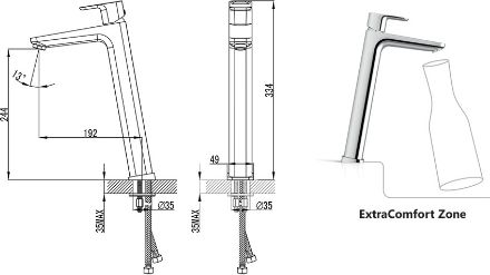 Mutassa a/az Ravak 10° TD 015.0 mosdó csaptelep leeresztő nélkül X070091 részleteit Kép Ravak 10° TD 015.0 mosdó csaptelep leeresztő nélkül X070091