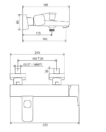 Mutassa a/az Ravak 10° fali kádcsaptelep 150mm TD F 022.00/150 X070131 részleteit Kép Ravak 10° fali kádcsaptelep 150mm TD F 022.00/150 X070131