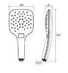 Kép Ravak 958.10 Air kézi zuhanyfej, lapos - 3 funkció, 120mm (84-X07P349)