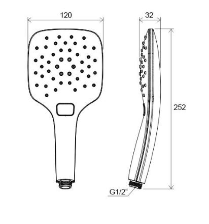 Mutassa a/az Ravak 958.10 Air kézi zuhanyfej, lapos - 3 funkció, 120mm (84-X07P349) részleteit Kép Ravak 958.10 Air kézi zuhanyfej, lapos - 3 funkció, 120mm (84-X07P349)