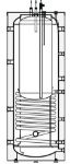 Kép  Heizer TRIS1, 300/80 L-es ˝tartály a tartályban˝ puffertároló, a külső tárolóban, és a belső tárolóban is egy hőcserélővel, fix szigeteléssel
